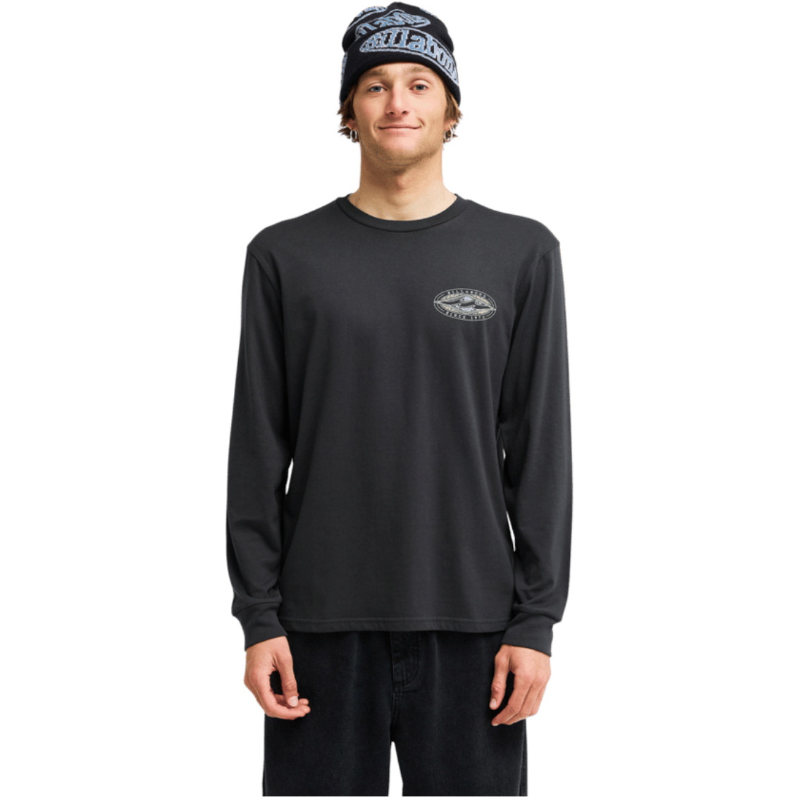 2026 Billabong Mens Diamond Vision Long Sleeve T-Shirt EBYZT00626 - Washed Black